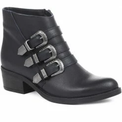 Bellissimo Cowboy Buckle Ankle Boot - BELBAR28005 / 314 850 Boots