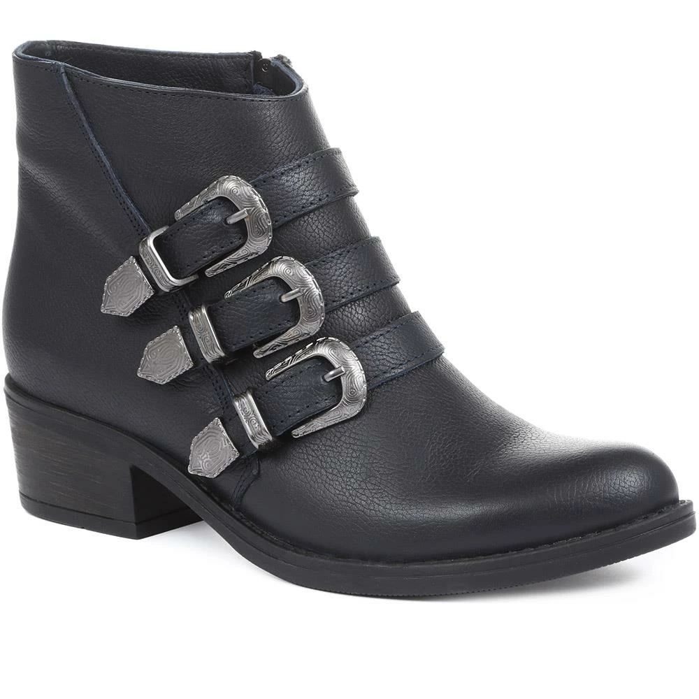 Bellissimo Cowboy Buckle Ankle Boot - BELBAR28005 / 314 850 Boots 2 Bellissimo Cowboy Buckle Ankle Boot - BELBAR28005 / 314 850 Boots