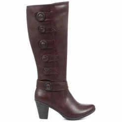 Pavers Knee High Boot With Button Detail - WBINS2226 / 306 616