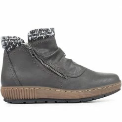 Pavers Wide Fit Wedge Ankle Boots - WBINS32053 / 319 242