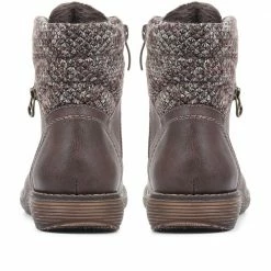 Pavers Ladies Black Ankle Boots With Knitted Cuff - WOIL32029 / 319 130 / 319 130 18 Pavers Ladies Black Ankle Boots With Knitted Cuff - WOIL32029 / 319 130 / 319 130