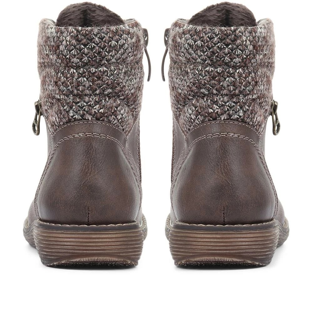 Pavers Ladies Black Ankle Boots With Knitted Cuff - WOIL32029 / 319 130 / 319 130 4 Pavers Ladies Black Ankle Boots With Knitted Cuff - WOIL32029 / 319 130 / 319 130