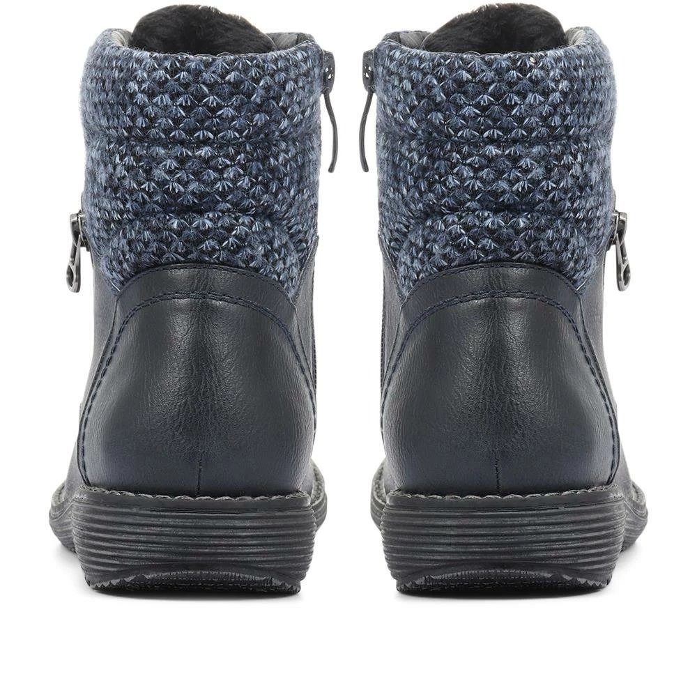 Pavers Ladies Black Ankle Boots With Knitted Cuff - WOIL32029 / 319 130 / 319 130 8 Pavers Ladies Black Ankle Boots With Knitted Cuff - WOIL32029 / 319 130 / 319 130