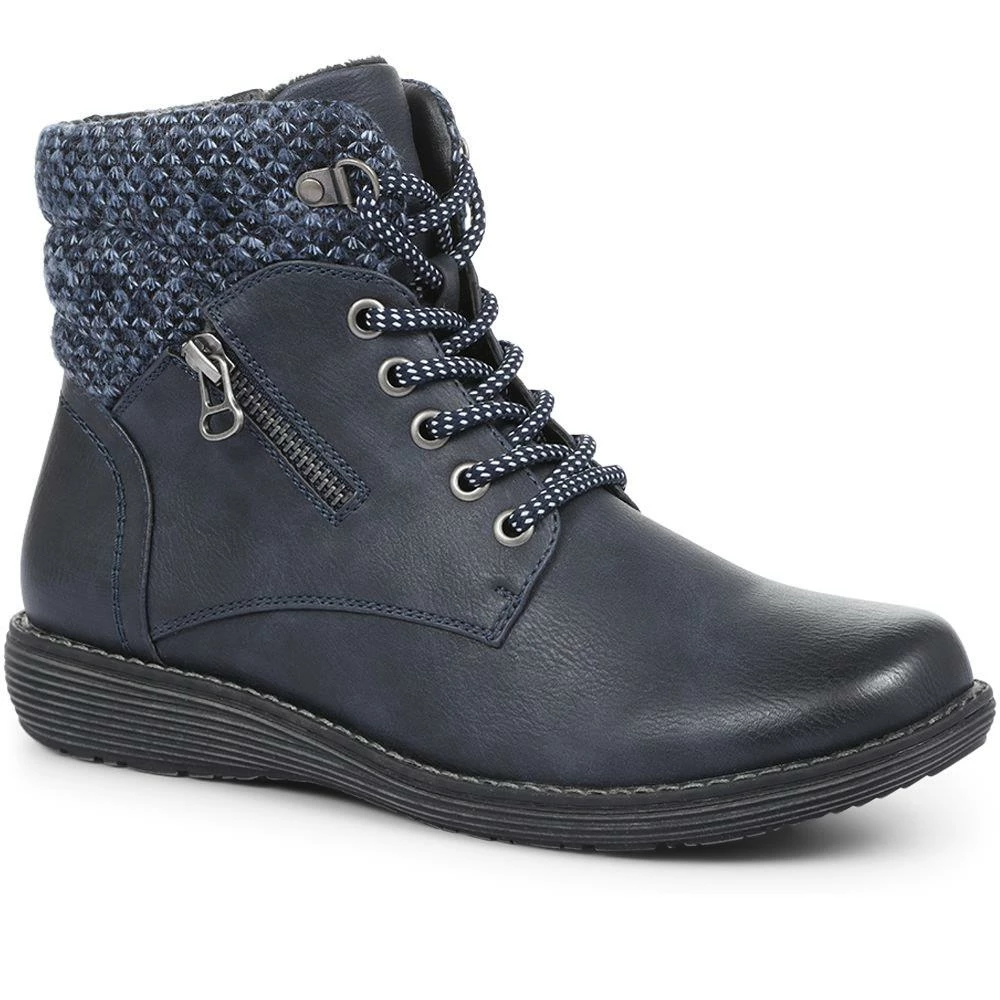 Pavers Ladies Black Ankle Boots With Knitted Cuff - WOIL32029 / 319 130 / 319 130 11 Pavers Ladies Black Ankle Boots With Knitted Cuff - WOIL32029 / 319 130 / 319 130