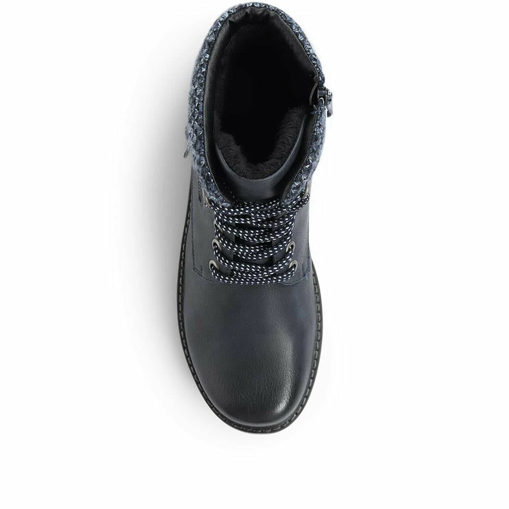 Pavers Ladies Black Ankle Boots With Knitted Cuff - WOIL32029 / 319 130 / 319 130 10 Pavers Ladies Black Ankle Boots With Knitted Cuff - WOIL32029 / 319 130 / 319 130