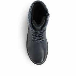 Pavers Ladies Black Ankle Boots With Knitted Cuff - WOIL32029 / 319 130 / 319 130 29 Pavers Ladies Black Ankle Boots With Knitted Cuff - WOIL32029 / 319 130 / 319 130