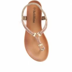 Bellissimo Women's Diamante Thong Sandals In Black - BELBAIZH31031 / 317 821 / 317 821