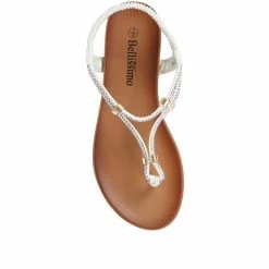 Bellissimo Women's Diamante Thong Sandals In Black - BELBAIZH31031 / 317 821 / 317 821