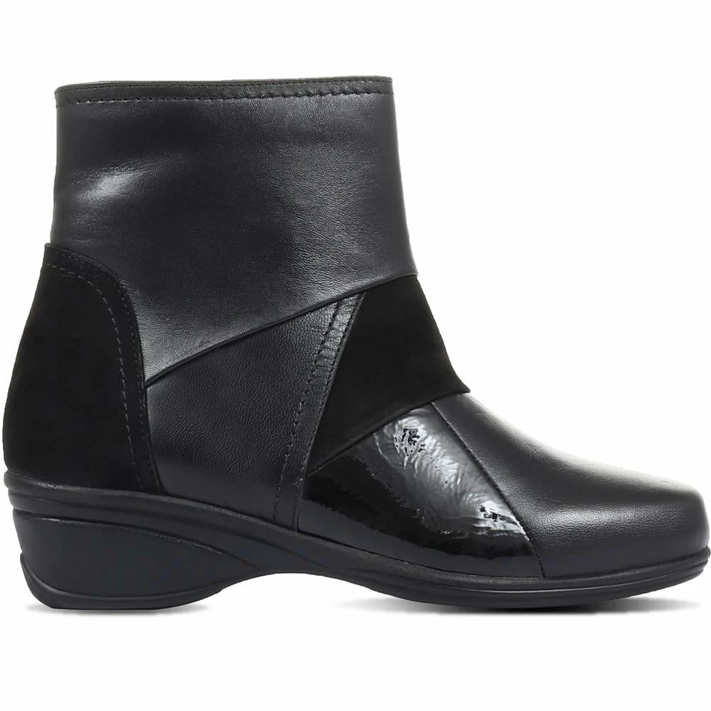 Pavers Wedge Leather Ankle Boots - KF32035 / 319 260 3 Pavers Wedge Leather Ankle Boots - KF32035 / 319 260
