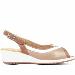 Pavers Wide Fit Leather Wedge Sandals - NAP31013 / 318 291 8 Pavers Wide Fit Leather Wedge Sandals - NAP31013 / 318 291