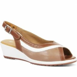 Pavers Wide Fit Leather Wedge Sandals - NAP31013 / 318 291