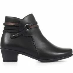 Fly Flot Wide Fit Leather Heeled Ankle Boots - RDSOF32005 / 318 661