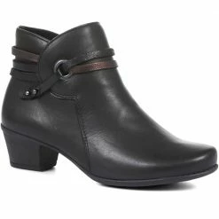 Fly Flot Wide Fit Leather Heeled Ankle Boots - RDSOF32005 / 318 661
