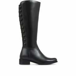 Pavers Women's Black Leather Knee High Boots - SAK32003 / 319 237 / 319 237