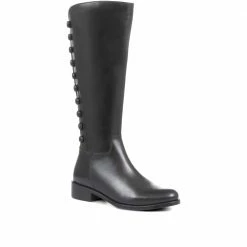 Pavers Women's Black Leather Knee High Boots - SAK32003 / 319 237 / 319 237
