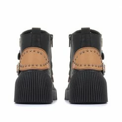 Pavers Leather Chunky Ankle Boots For Women - KARY32003 / 319 738