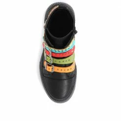 Pavers Leather Chunky Ankle Boots For Women - KARY32003 / 319 738