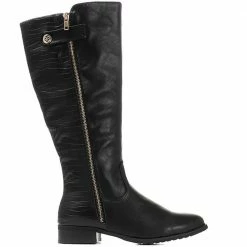 Bellissimo Croc Effect Knee High Boots - BELWBINS30038 / 316 542