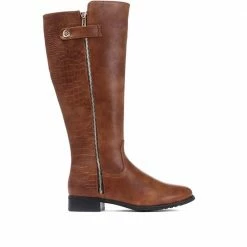 Bellissimo Croc Effect Knee High Boots - BELWBINS30038 / 316 542