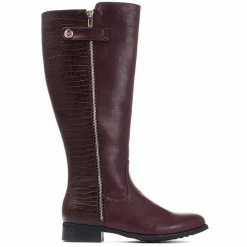 Bellissimo Croc Effect Knee High Boots - BELWBINS30038 / 316 542