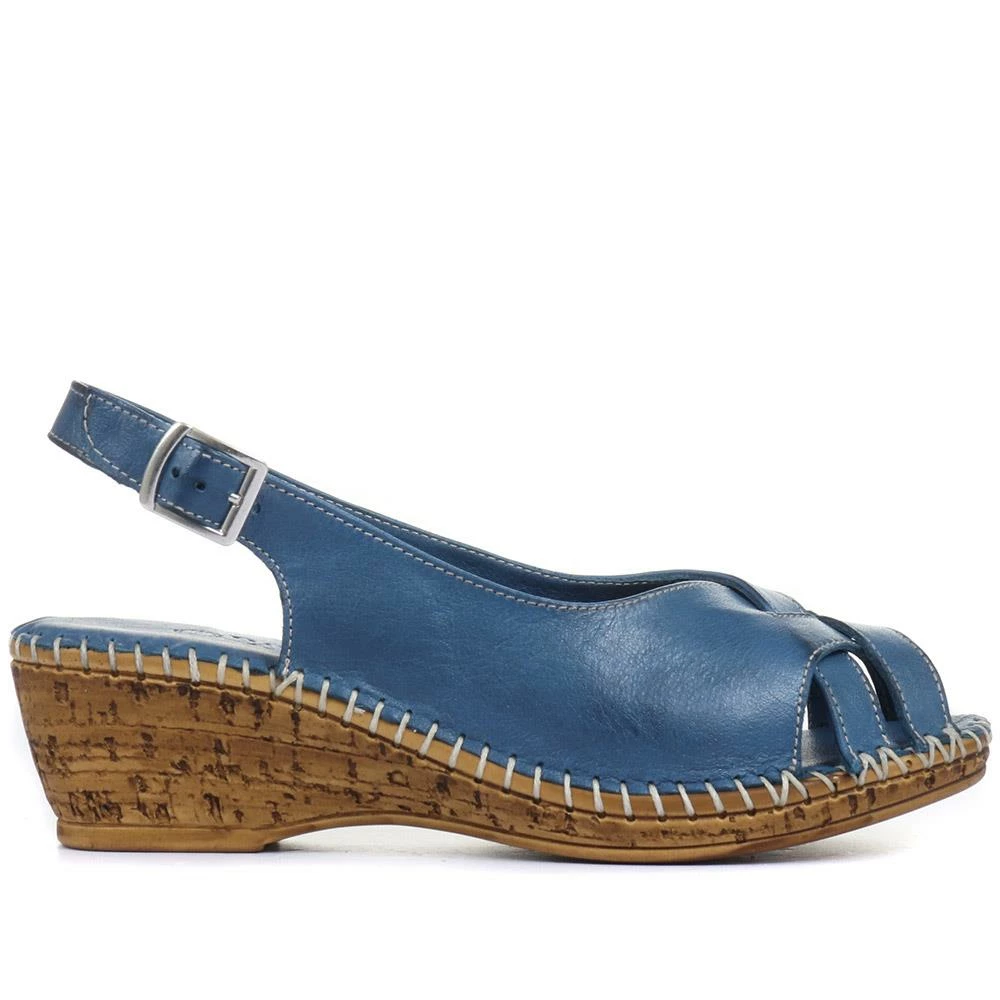 Pavers Leather Slingback Wedge Shoe - OZAR33001 / 319 904 3 Pavers Leather Slingback Wedge Shoe - OZAR33001 / 319 904