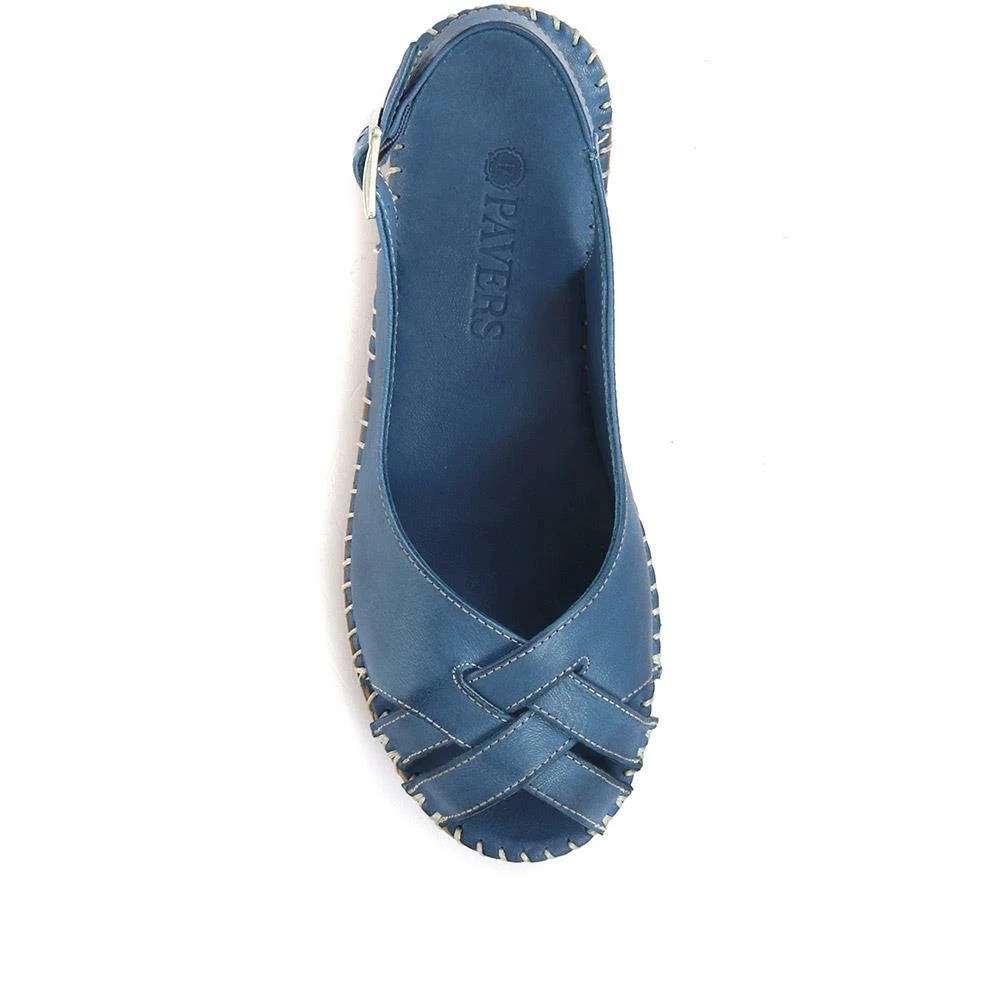 Pavers Leather Slingback Wedge Shoe - OZAR33001 / 319 904 5 Pavers Leather Slingback Wedge Shoe - OZAR33001 / 319 904