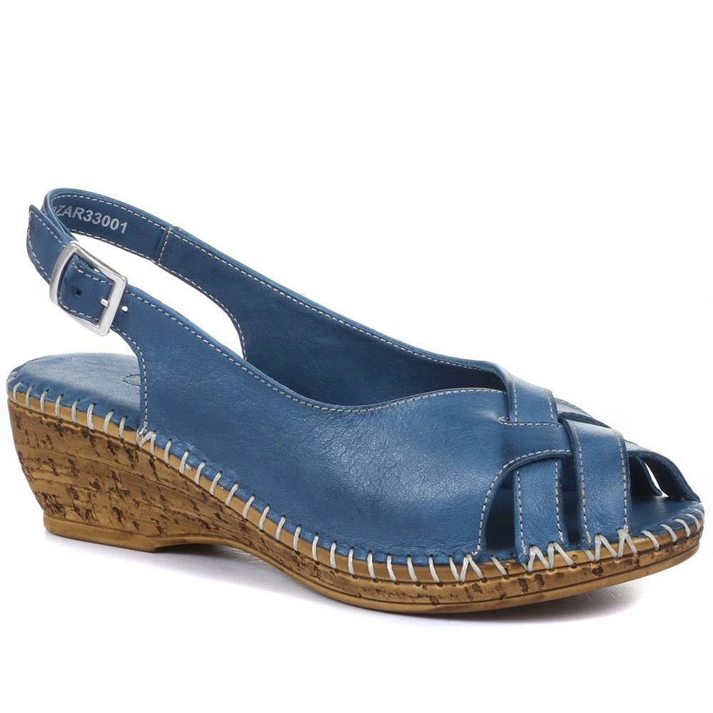Pavers Leather Slingback Wedge Shoe - OZAR33001 / 319 904 2 Pavers Leather Slingback Wedge Shoe - OZAR33001 / 319 904
