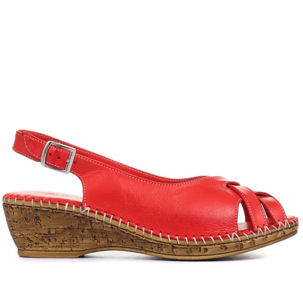 Pavers Leather Slingback Wedge Shoe - OZAR33001 / 319 904 7 Pavers Leather Slingback Wedge Shoe - OZAR33001 / 319 904