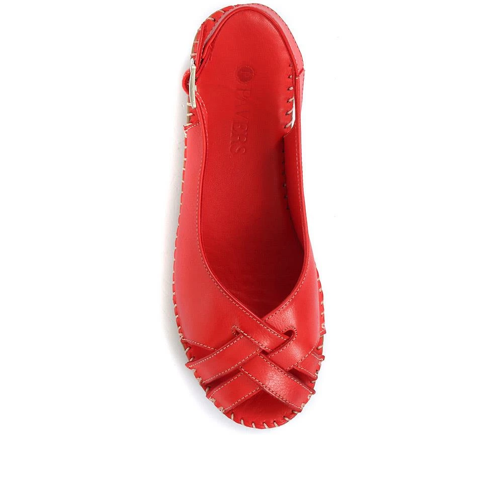 Pavers Leather Slingback Wedge Shoe - OZAR33001 / 319 904 9 Pavers Leather Slingback Wedge Shoe - OZAR33001 / 319 904