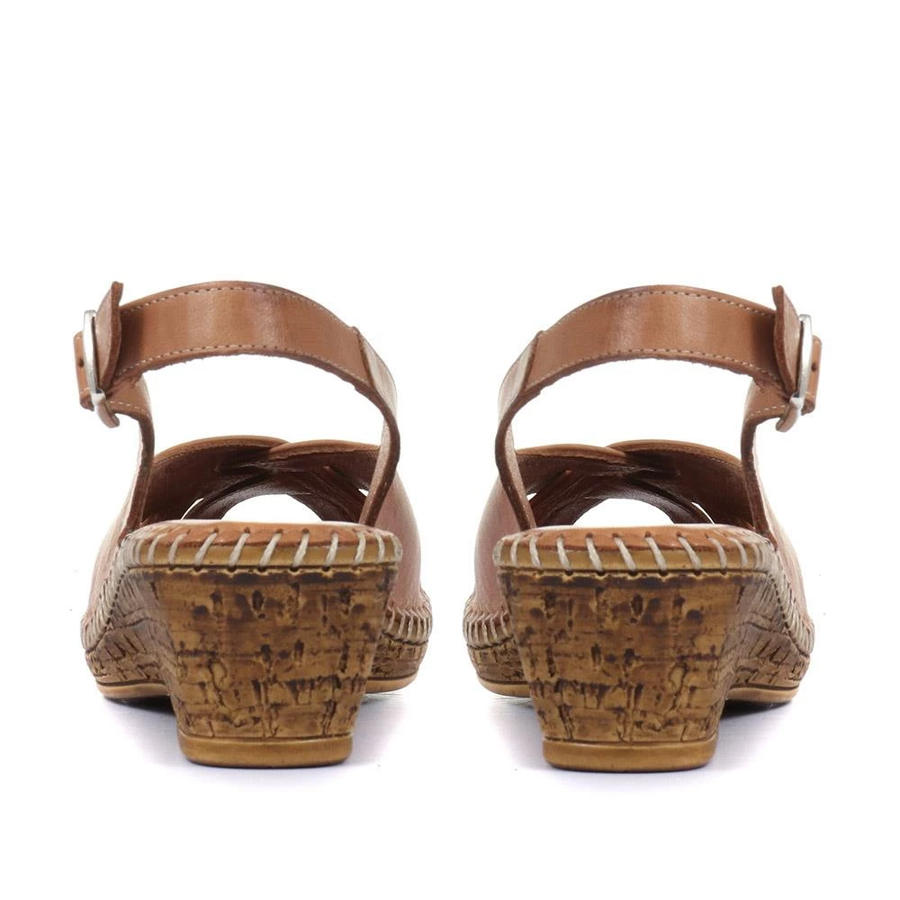 Pavers Leather Slingback Wedge Shoe - OZAR33001 / 319 904 12 Pavers Leather Slingback Wedge Shoe - OZAR33001 / 319 904