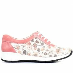 Fly Flot Sneakers Women's Lace-Up Grey Floral Print Sneaker - CAL31015 / 317 914 / 317 914