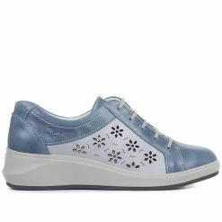 Fly Flot Ladies Blue Leather Lace-Up Shoes - CAL33013 / 319 508 / 319 508
