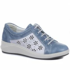 Fly Flot Ladies Blue Leather Lace-Up Shoes - CAL33013 / 319 508 / 319 508