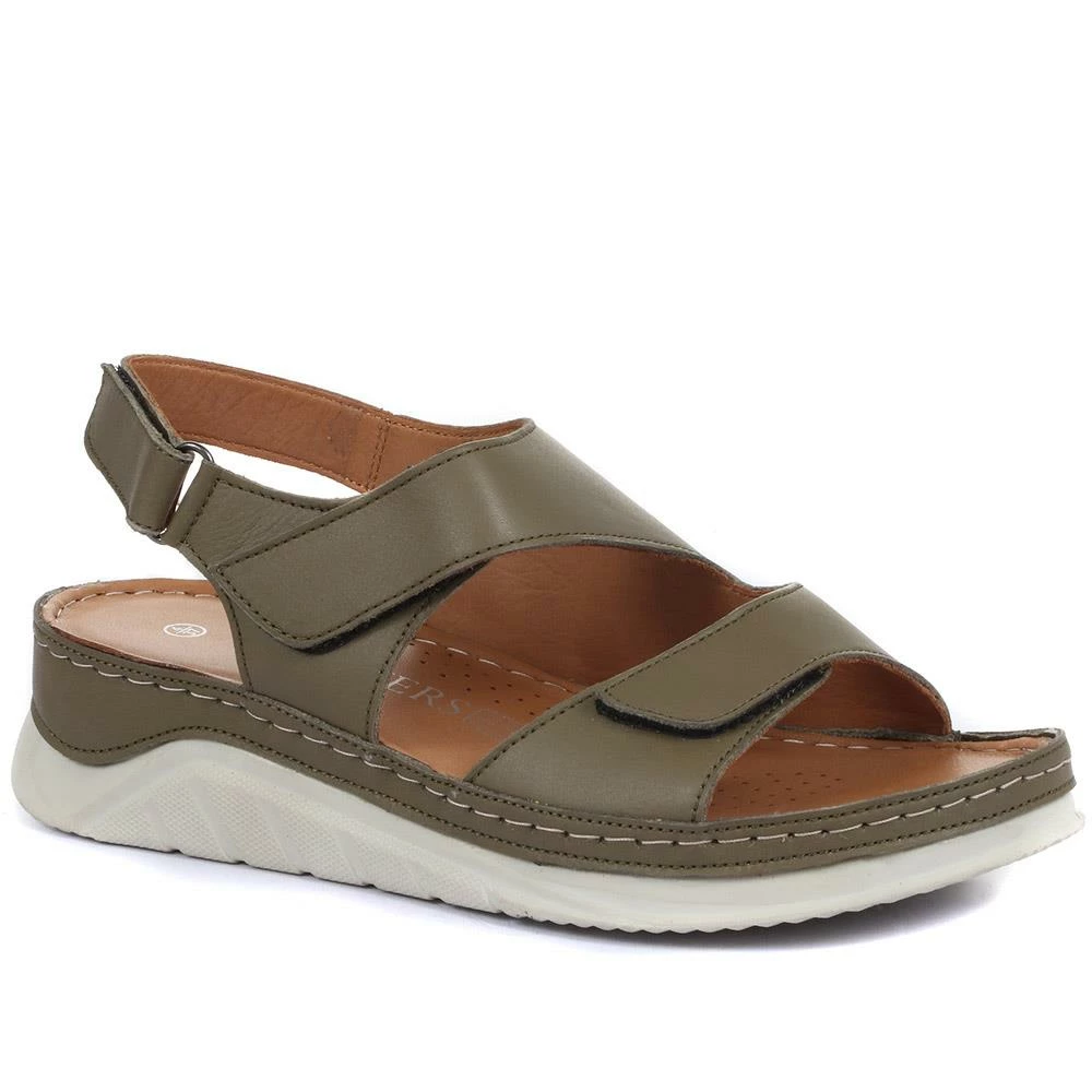Pavers Ladies Fully Adjustable Khaki Leather Sandals - GENC33005 / 319 790 / 319 790 2 Pavers Ladies Fully Adjustable Khaki Leather Sandals - GENC33005 / 319 790 / 319 790