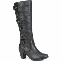 Pavers Knee High Boot With Button Detail - WBINS2226 / 306 616