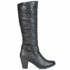 Pavers Knee High Boot With Button Detail - WBINS2226 / 306 616