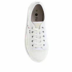 Pavers Ladies Lace-Up Eco-Friendly White Sneakers - JANSP33025 / 319 430 / 319 430 Wide Fit