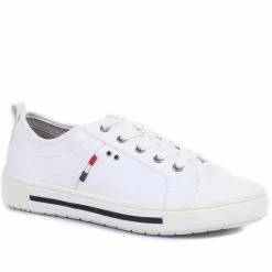 Pavers Ladies Lace-Up Eco-Friendly White Sneakers - JANSP33025 / 319 430 / 319 430 Wide Fit