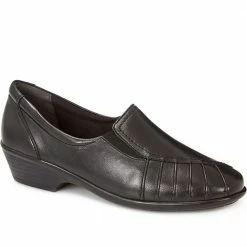 Pavers Shoes Wide Fit Leather Slip On With Pinched Stitch Strip - KEMP1800 / 145 950