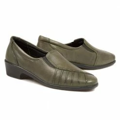 Pavers Shoes Wide Fit Leather Slip On With Pinched Stitch Strip - KEMP1800 / 145 950