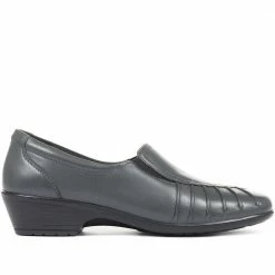 Pavers Shoes Wide Fit Leather Slip On With Pinched Stitch Strip - KEMP1800 / 145 950