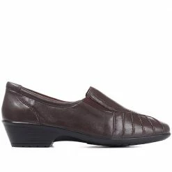 Pavers Shoes Wide Fit Leather Slip On With Pinched Stitch Strip - KEMP1800 / 145 950