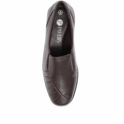 Pavers Wide Fit Leather Slip On With Pinched Stitch Strip - KEMP1800 / 145 950 45 Pavers Wide Fit Leather Slip On With Pinched Stitch Strip - KEMP1800 / 145 950