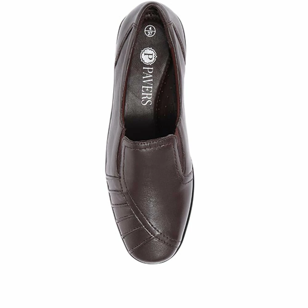 Pavers Wide Fit Leather Slip On With Pinched Stitch Strip - KEMP1800 / 145 950 23 Pavers Wide Fit Leather Slip On With Pinched Stitch Strip - KEMP1800 / 145 950