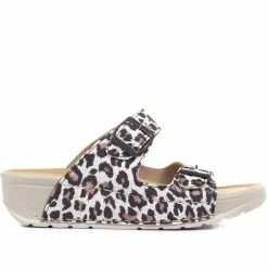 Fly Flot Leopard Print Mule Sandals - FLY33031 / 319 575