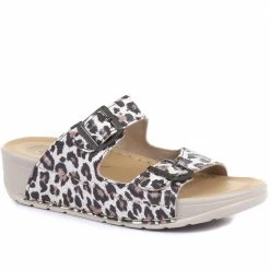 Fly Flot Leopard Print Mule Sandals - FLY33031 / 319 575