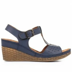 Pavers Ladies T-Bar Navy Wedge Sandals - SERAY33001 / 319 952 / 319 952 24 Pavers Ladies T-Bar Navy Wedge Sandals - SERAY33001 / 319 952 / 319 952