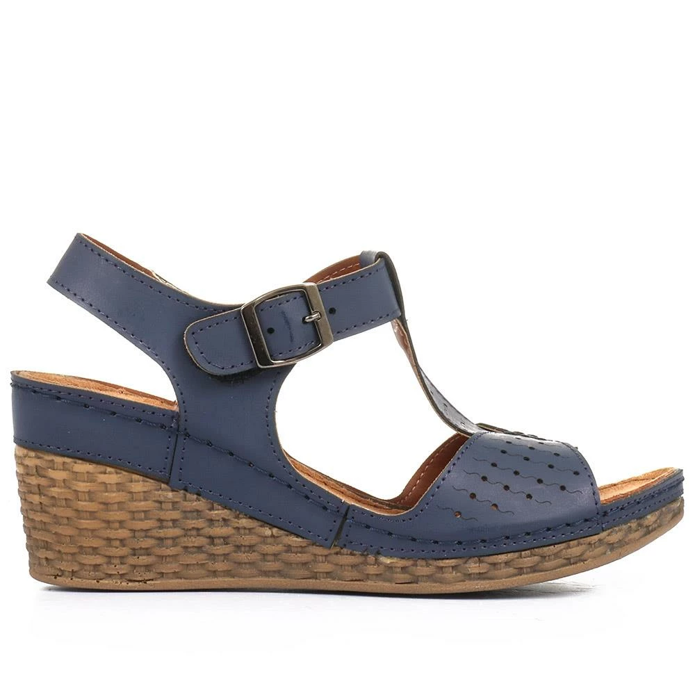 Pavers Ladies T-Bar Navy Wedge Sandals - SERAY33001 / 319 952 / 319 952 11 Pavers Ladies T-Bar Navy Wedge Sandals - SERAY33001 / 319 952 / 319 952