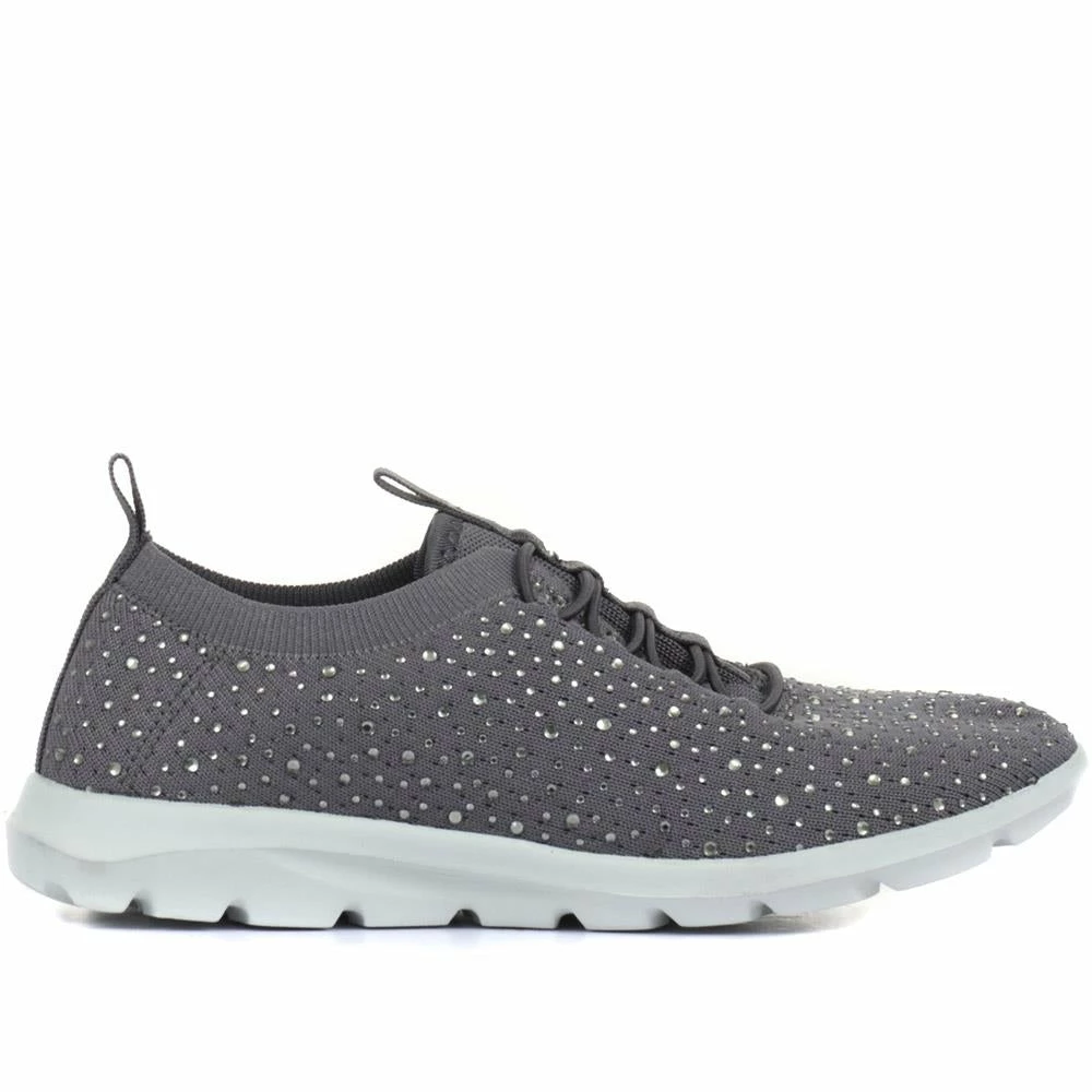 Pavers Ladies Grey Knit Sneakers - BRK33015 / 319 480 / 319 480 11 Pavers Ladies Grey Knit Sneakers - BRK33015 / 319 480 / 319 480