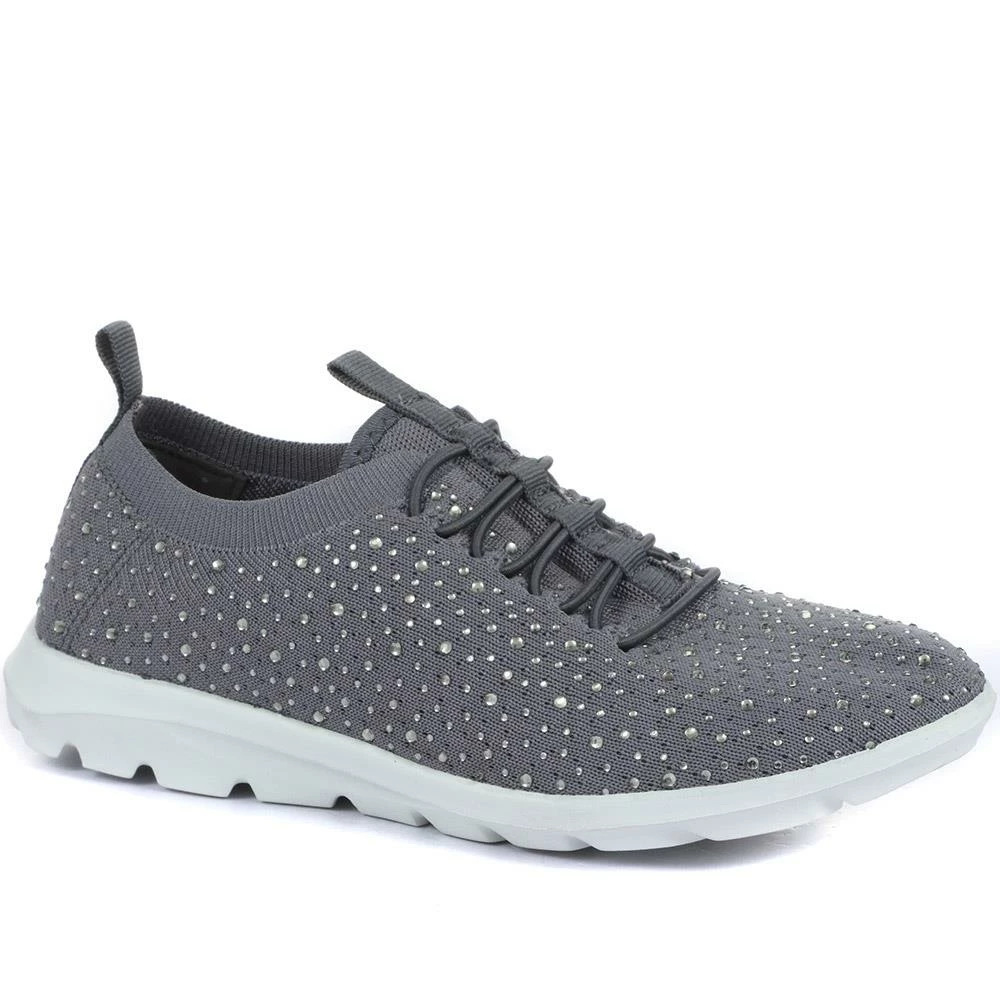 Pavers Ladies Grey Knit Sneakers - BRK33015 / 319 480 / 319 480 2 Pavers Ladies Grey Knit Sneakers - BRK33015 / 319 480 / 319 480